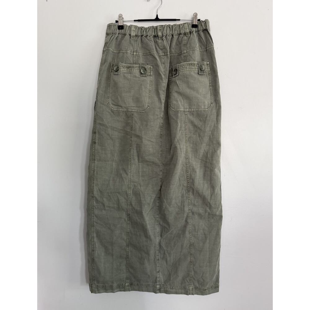 Free People Tybee Cargo Utility Maxi Skirt Olive Green 6 NWOT - Picture 4 of 9